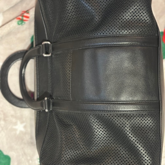 Michael Kors Libby Large Perforated Leather Travel Tote Bag (Black) - Picture 6 of 14